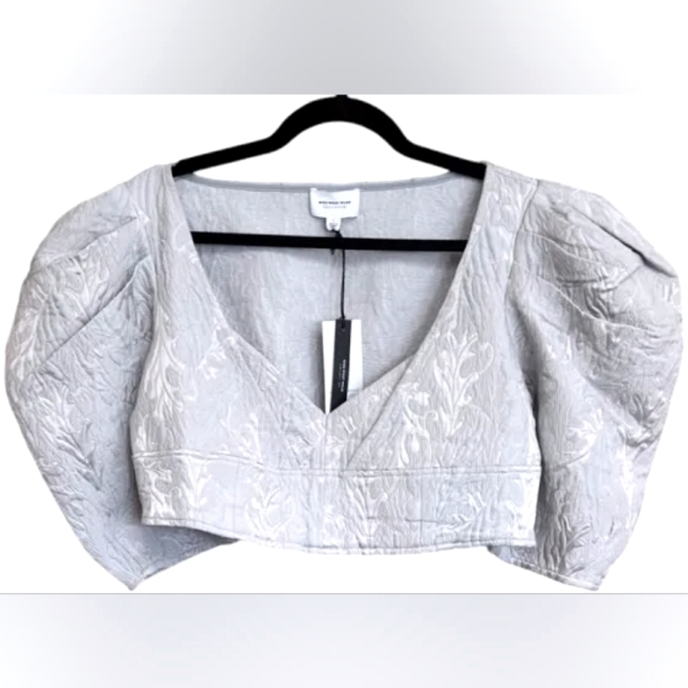 NWT Who What Wear Tops | Who What Wear Div Cropped Puff Sleeve Top Medium